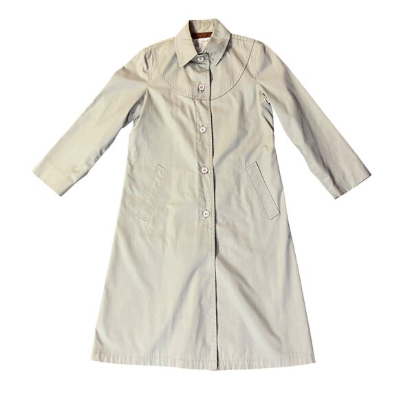 Vintage London Fog Trench Coat Womens 6P Petites Used Khaki Lined *No Belt - Picture 14 of 14